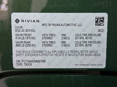2022 RIVIAN R1T Adventure Package