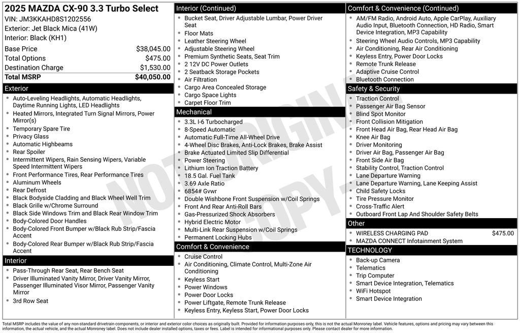 2025 Mazda Mazda CX-90 3.3 Turbo Select Package