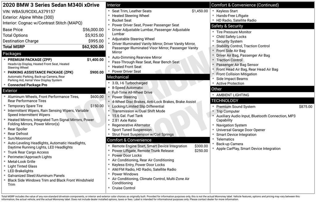 2020 BMW 3 Series M340i xDrive Sedan
