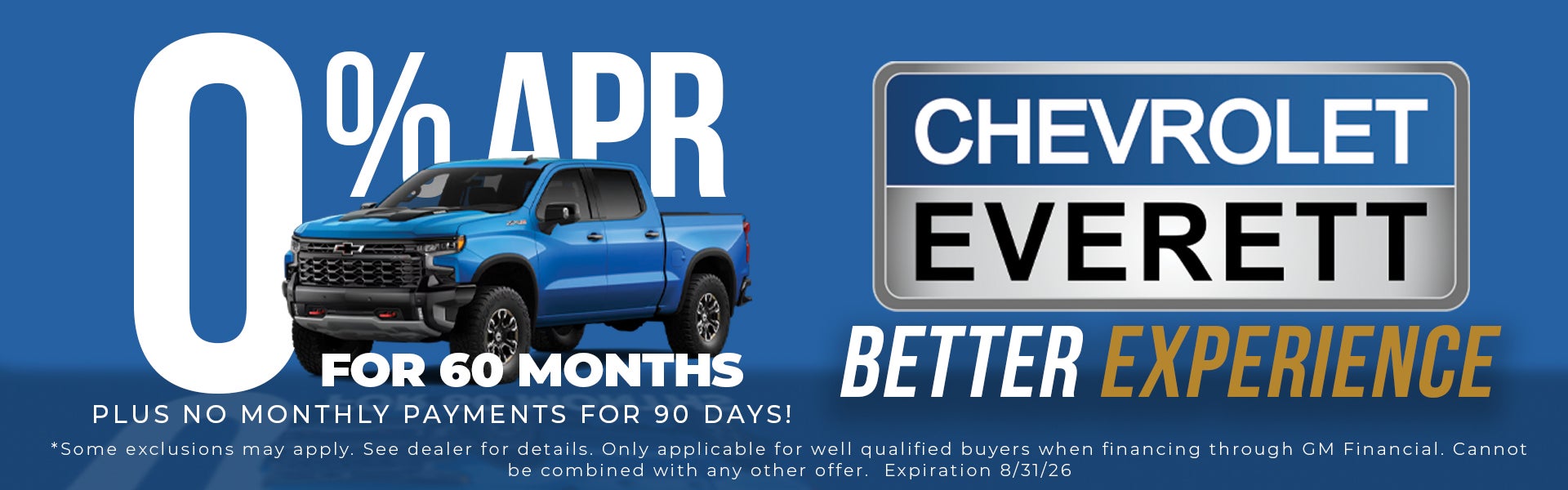 0% APR FOR 60 MONTHS