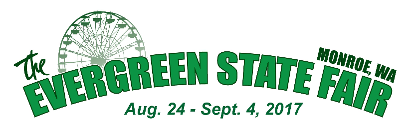 Logo of the Evergreen State Fair, showcasing lively graphics that embody the excitement and tradition of the annual event.