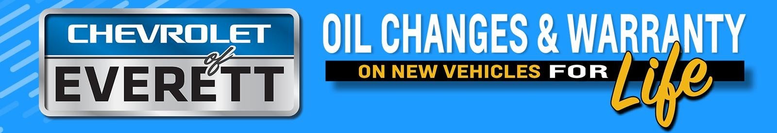 Image depicting Chevrolet oil change services and warranty information for vehicle maintenance and care.